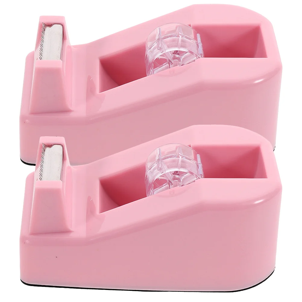 2Pcs Tape Dispenser Holder Compact Design for Desk Storage Lightweight Cutter for Home Office Stationery Essentials