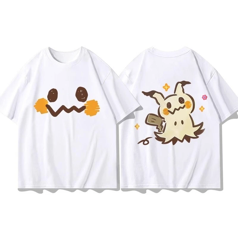 Miniso  Anime Cute Mimikyu Printed T-shirt Hot Selling Summer New Women men Loose Casual Trend Versatile Short Sleeved