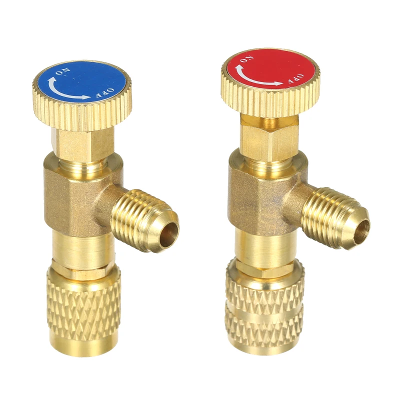 R12 R410 Refrigerant Charging Valve, Air Conditioning Refrigerant Liquid Safety Valve Copper Flow Control Valves Copper