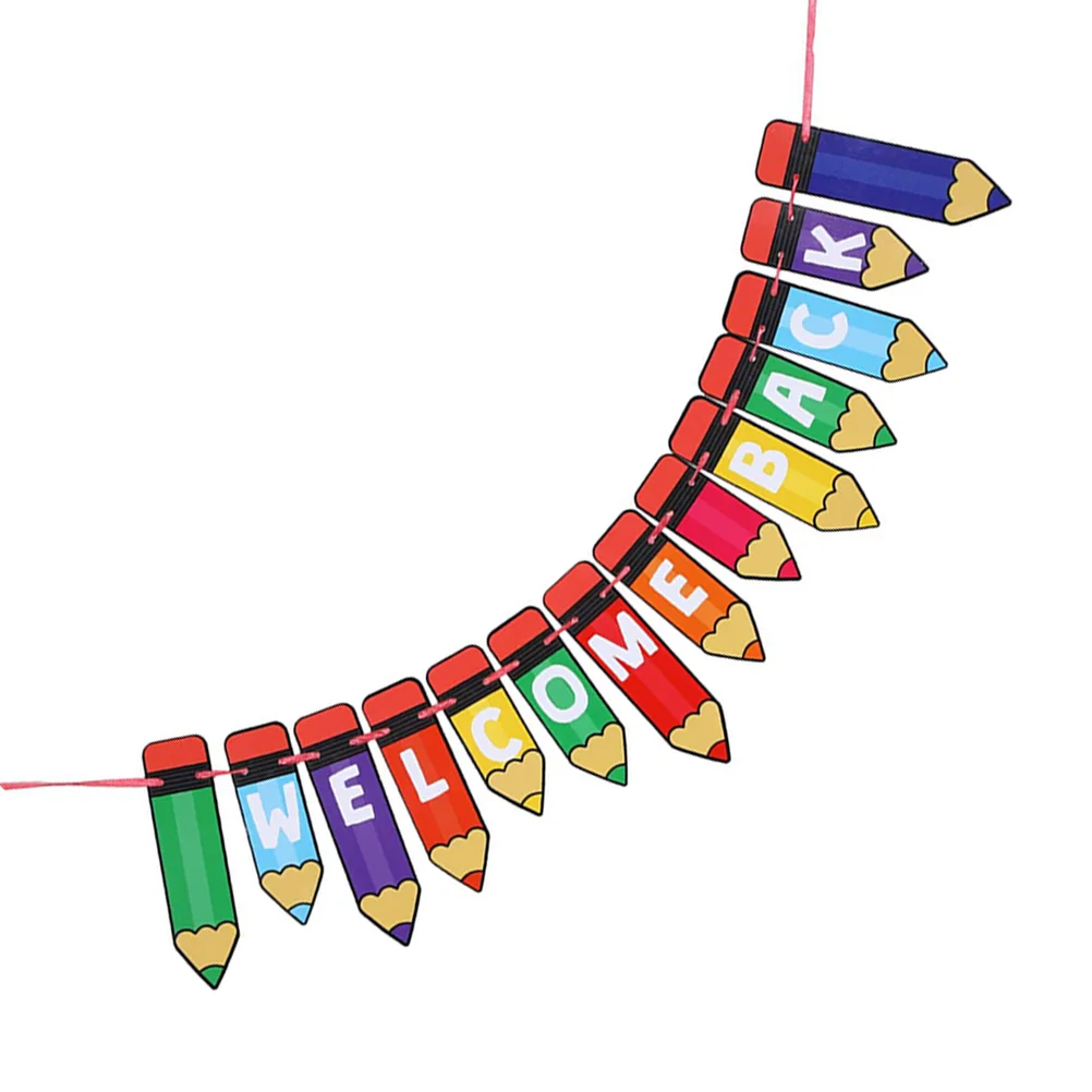 Back-to-School Season Hanging Flag Welcome Sign Flags Decoration Photography Prop Banners Decorative Supplies Bunting