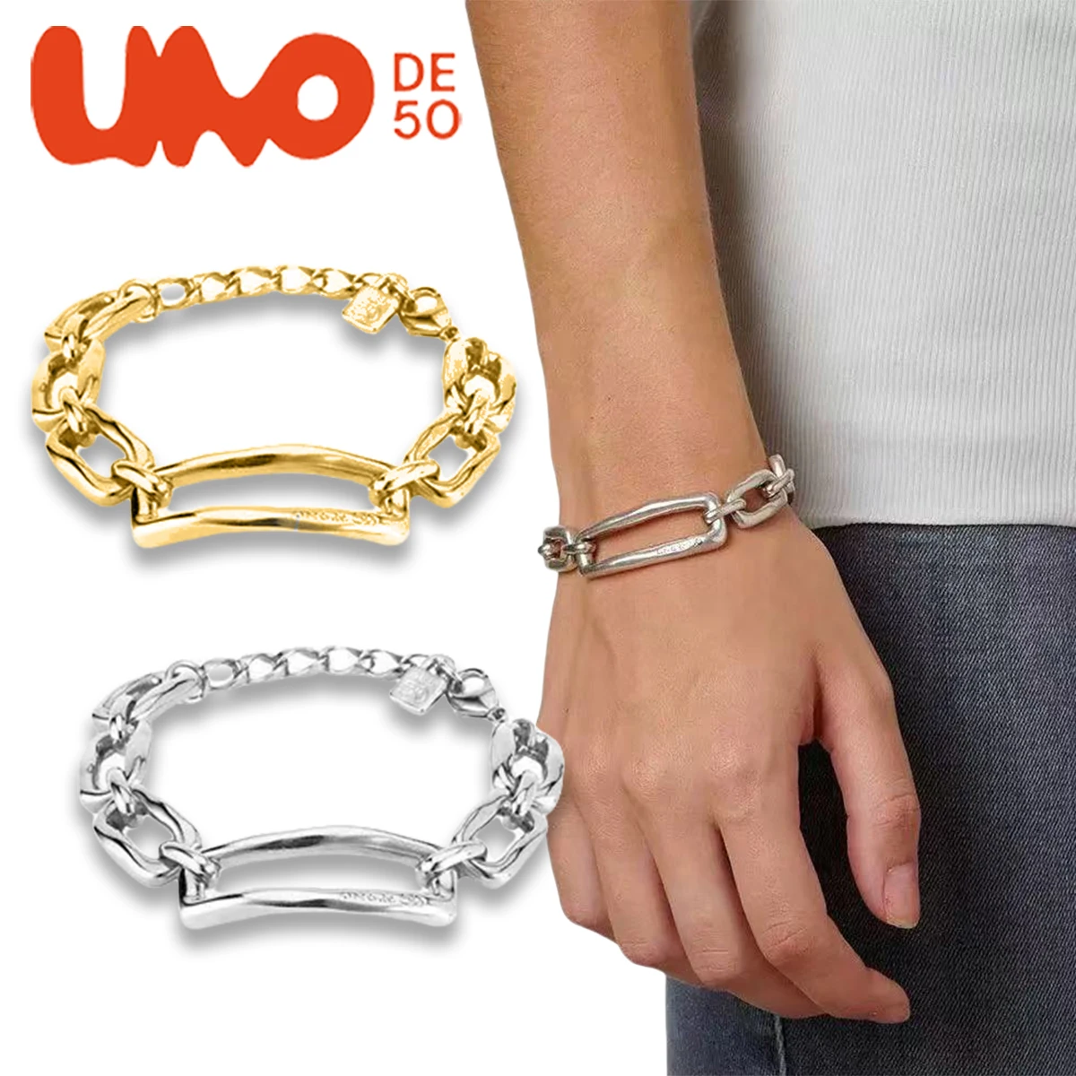 

UNODE50 Bracelet Neutral Design Minimalist Irregular Bracelet Personalized High Fashion Punk Style
