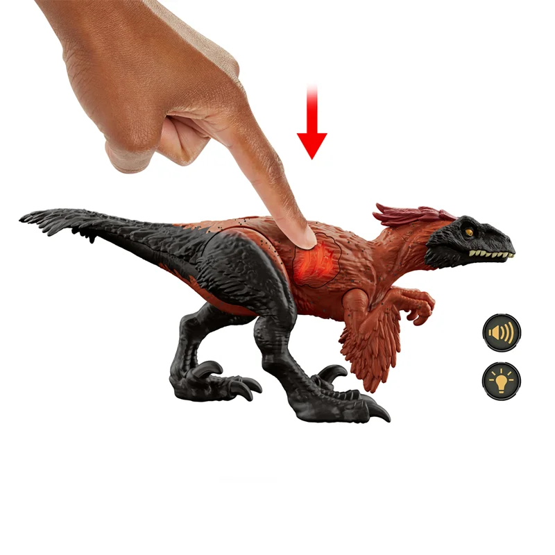 Figura de juguete de Jurassic World kingon Pyroraptor Epic Attack dinosauu con sonido y luz, modelo de dinosaurio, juguetes, regalos de cumpleaños para niños