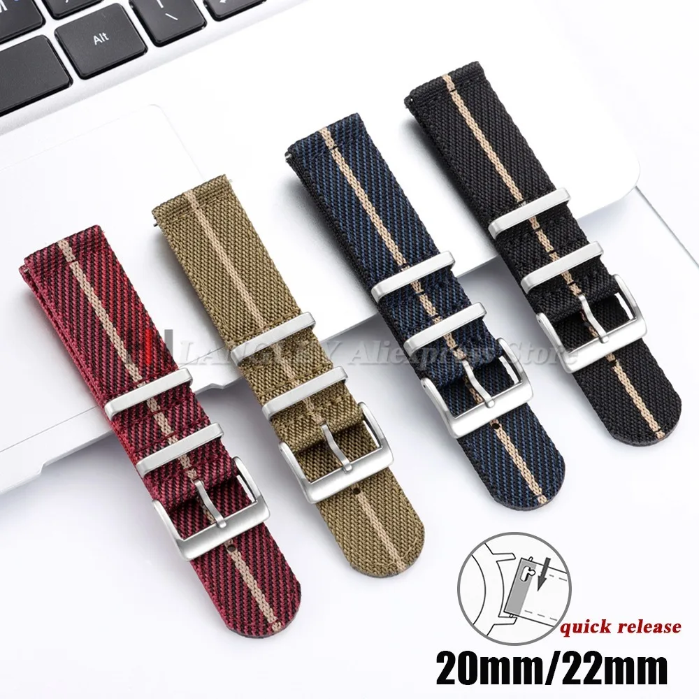 Schnellverschluss-Uhrenarmband aus Canvas-Nylon, 20 mm, 22 mm, für Omega-Uhrenarmband, Herren- und Damen-Ersatzarmband für Smartwatch-Zubehör