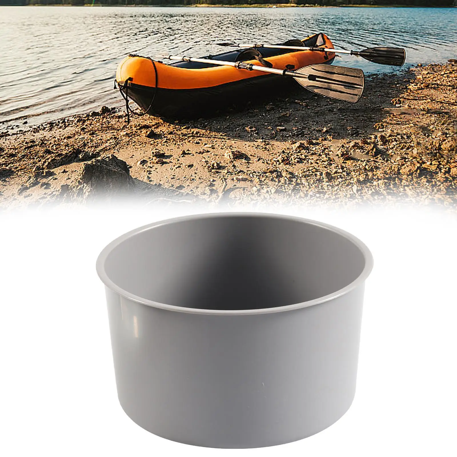 

Sturdy Hatch Bucket Container for Kayaks Gray Plastic Marine Storage Bin 100kg Capacity for Boat Organizer Supplies