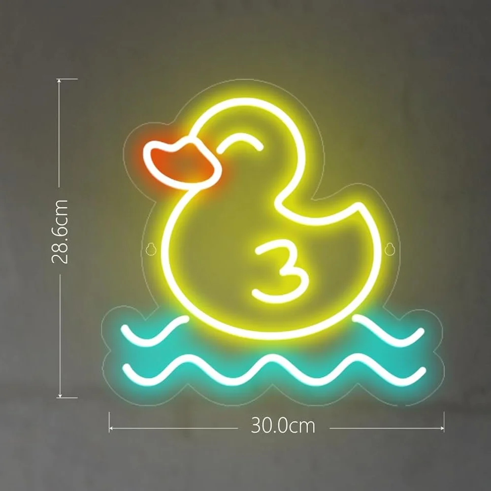 アヒルのネオンサイン、LEDウォールアート、USB電源、アク - Baby Nursery Wall Lights のレビューと価格