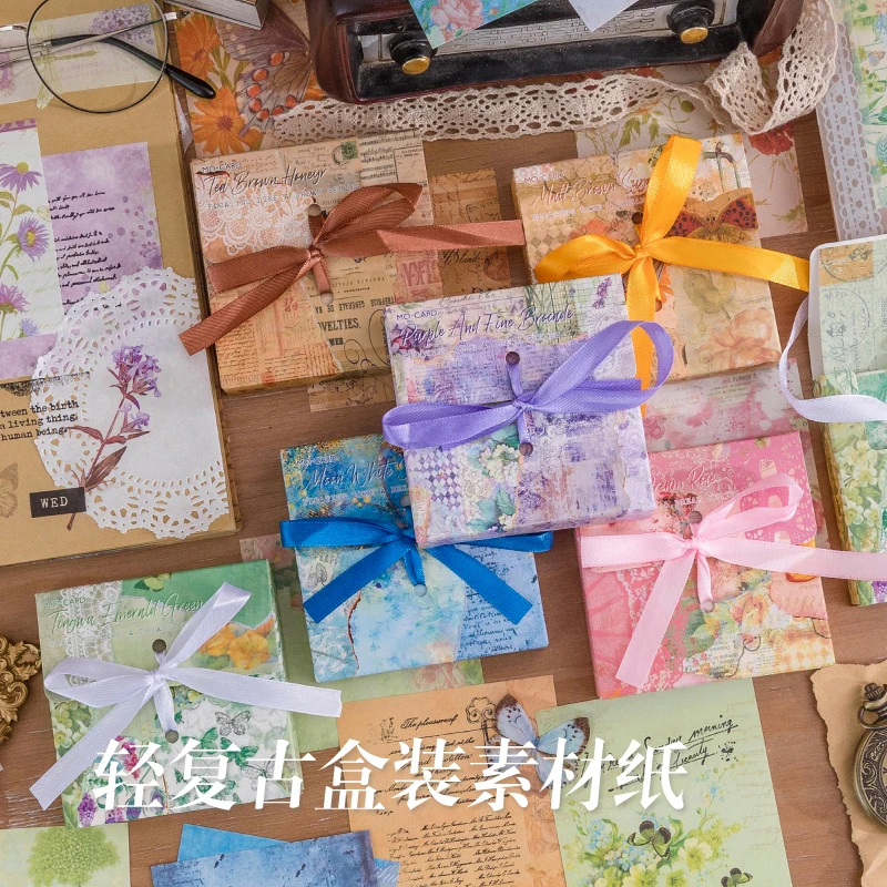 Retro Fusheng Dream Series Materialpapier für DIY Scrapbooking, Tagebuch, Collage, Dekorationspapier, 100 Blatt, 6 Stile