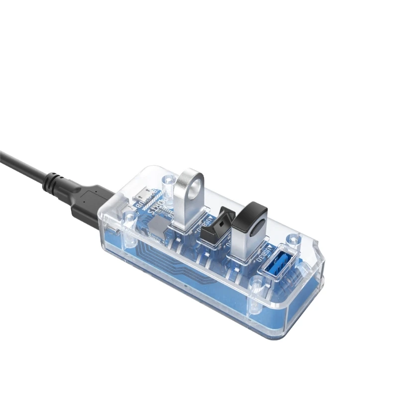 USB3.0 Splitter 4-Port USB Hub Transparent to Four Computer Multifunctional Dropship