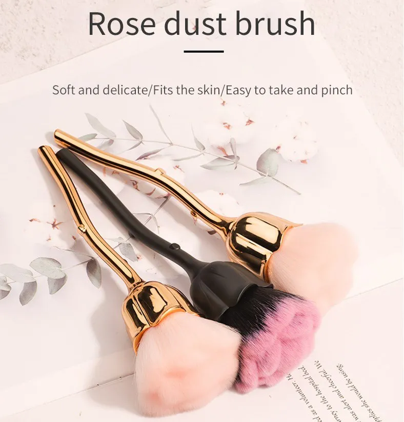 

1pcs Rose Cleaning Nail Brush Nail Soft Dust Brushes Cleaner Remove For Manicure Makeup Nail Art Tools