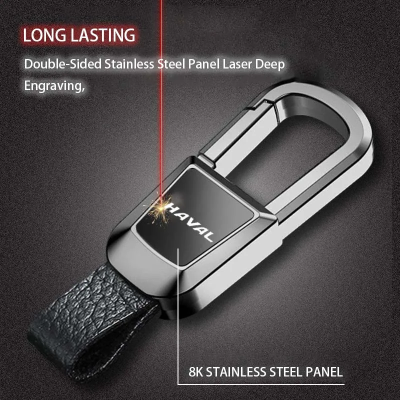 Car Leather Key Chain keychain Pendant Key Case Key Cover For GWM HAVAL H6 GT H9 H2 JOLION S Accessories 2024 2023 Logo Mudflaps