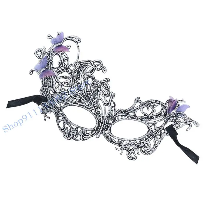 

H9ED Mardi Gras Mask Half Face Lace Mask Eyemask Masquerades Mask Venetians Mask Gifts