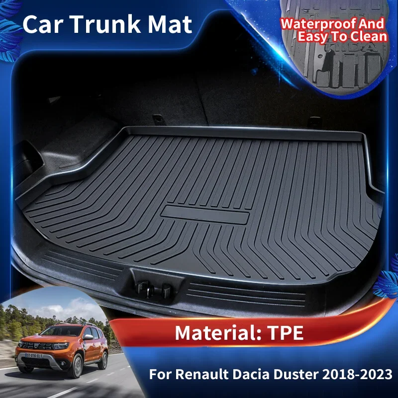 Car Rear Trunk Mat Waterproof Protective Liner Trunk Tray Floor Mats Accessories for Renault Dacia Duster HM MK2 2018~2023 2022