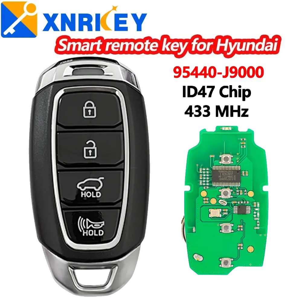 

XRNKEY 4 кнопки 95440-J9000 433 МГц ID47 чип Автомобильный Дистанционный ключ для Hyundai Kona 2018 2019 2020 2021 ID47 чип FSK