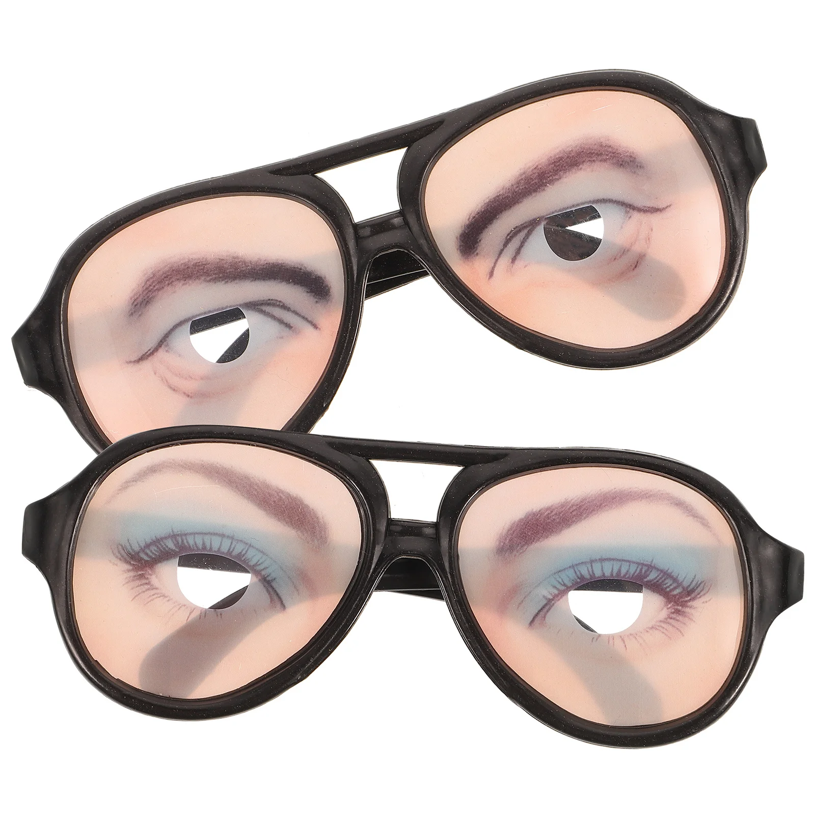 2 قطعة نظارات مضحكة بإطار كبير خفيفة الوزن مزحة نظارات لحفلة الهالوين التنكرية نظارات نكتة جديدة للبالغين زي العين
