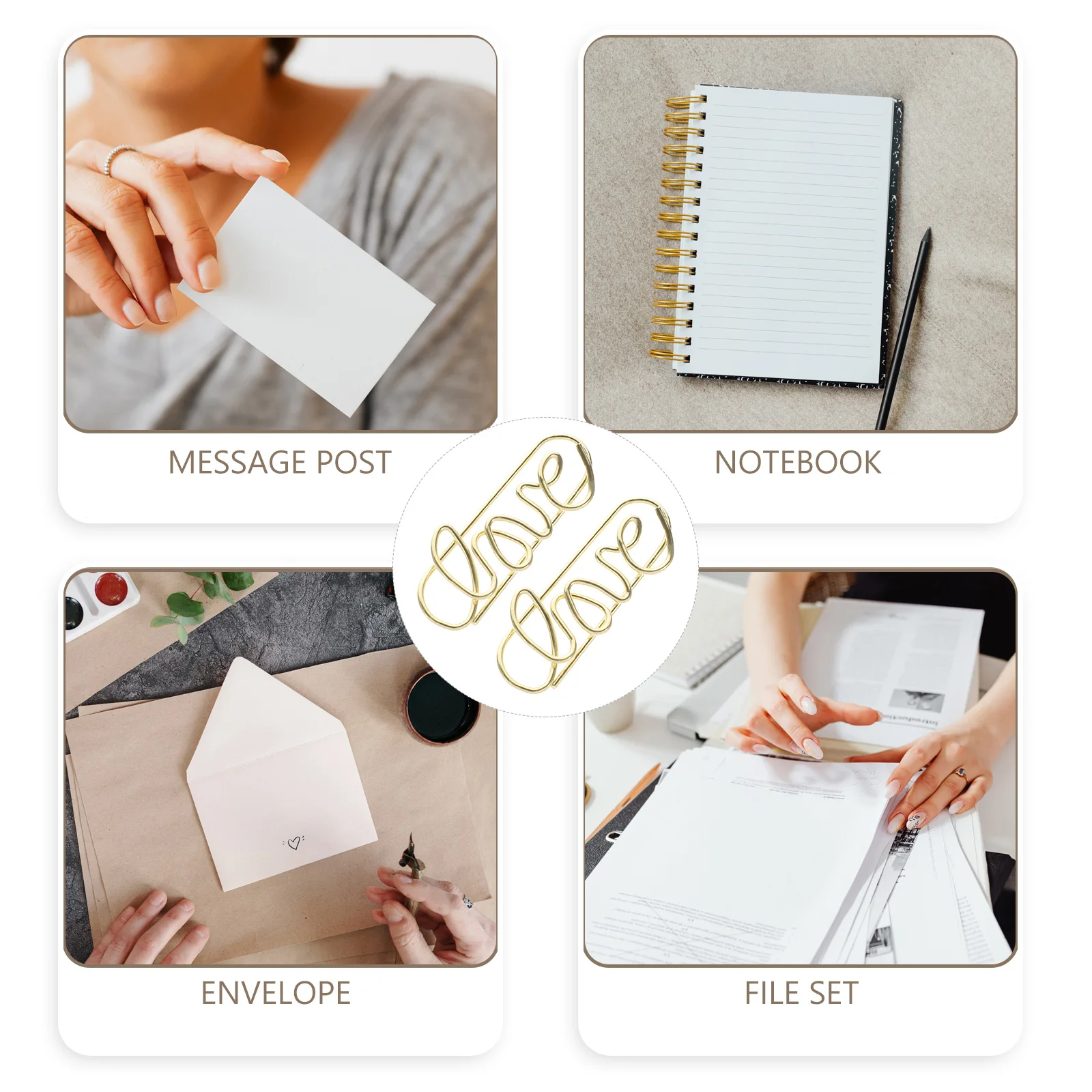 

50Pcs Colored Metal Paper Clips Bone Shaped Small Office File Clips Decorative Stationery for Home Organization Supply