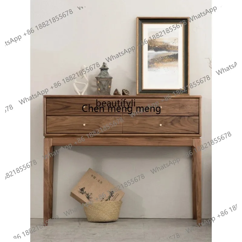 

new LBX-Sideboard Cabinet Locker, Real Lobby Cabinet, Black Walnut Wood, Entrance Table