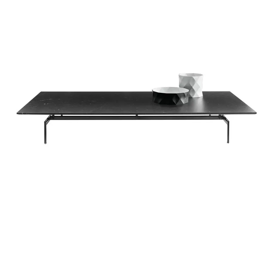 ✗X Modern Luxury  Style Home Hotel Big Black Rectangular Marble Stone Coffee Table Set Lounge Side Tea Table for Living Room&