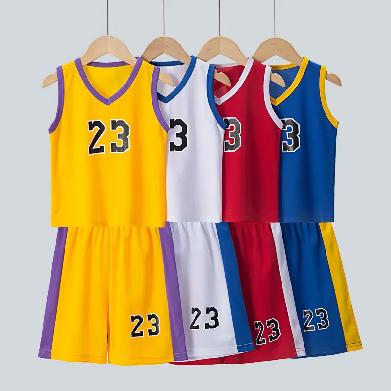 Conjunto deportivo de secado rápido para niños, 2 piezas, baloncesto, fútbol, correr, Top con cuello en V, pantalones cortos de cintura elástica, conjunto informal para niñas