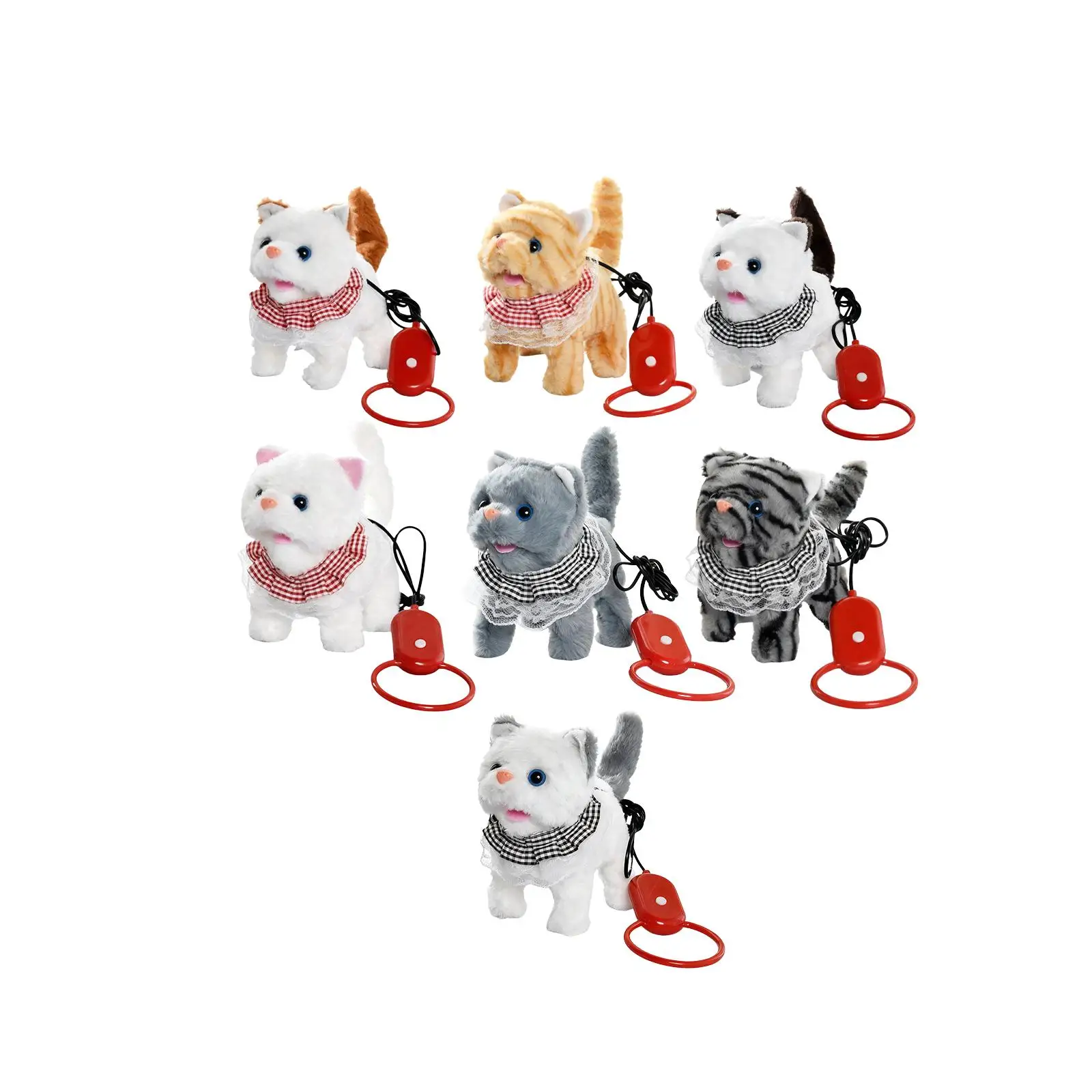 Electronic Pet Plush Toy Walking Cat Interactive Stuffed Animal for