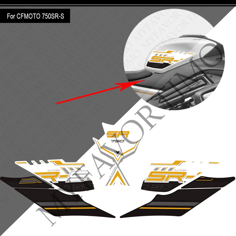 For CFmoto 750SR-S 750SRS 750 SRS SR 750SR S Bike Tank Pad TankPad Cap Grips Gas Fuel Knee Stickers Decals Protector