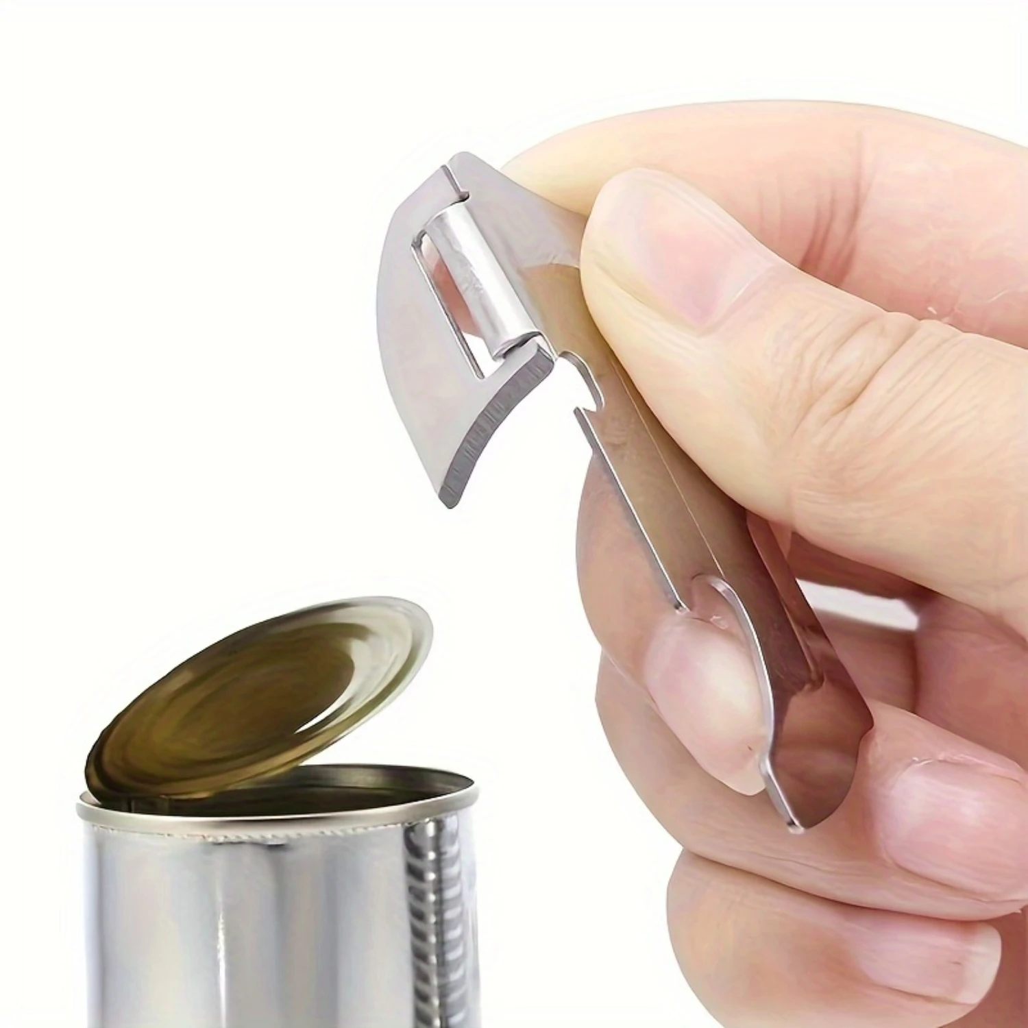 

1pc Stainless Steel Can Opener, Portable Manual Folding Tin Opener, Compact Pocket Size, Multi-Purpose for , , Outdoor Camping,