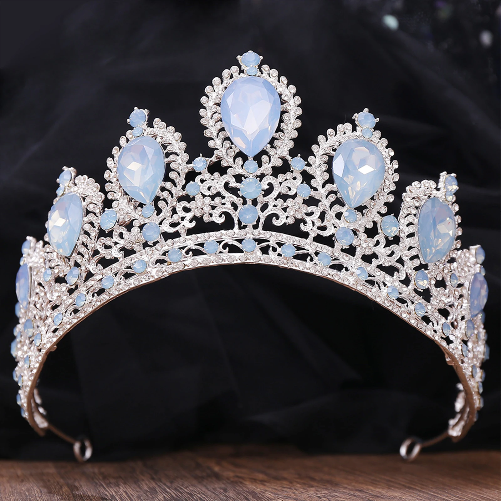 Glans Strass Prinses Bruid Kroon Sprankelende Kleurrijke Steentjes Metalen Hoofdtooi Voor Cosplay Hoofdtooi Dragen