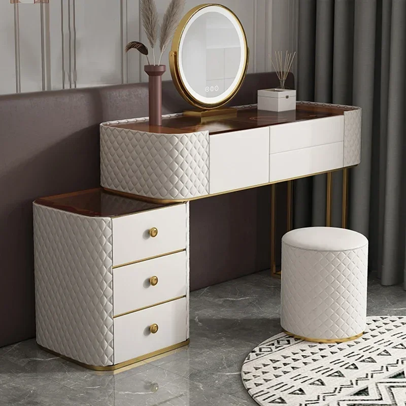 Cabinet Storage  Furniture Silver Dresser Rattan Salon Luxury Vintage Comfortable Bedroom Makeup Chair Tocador Escritorio Table