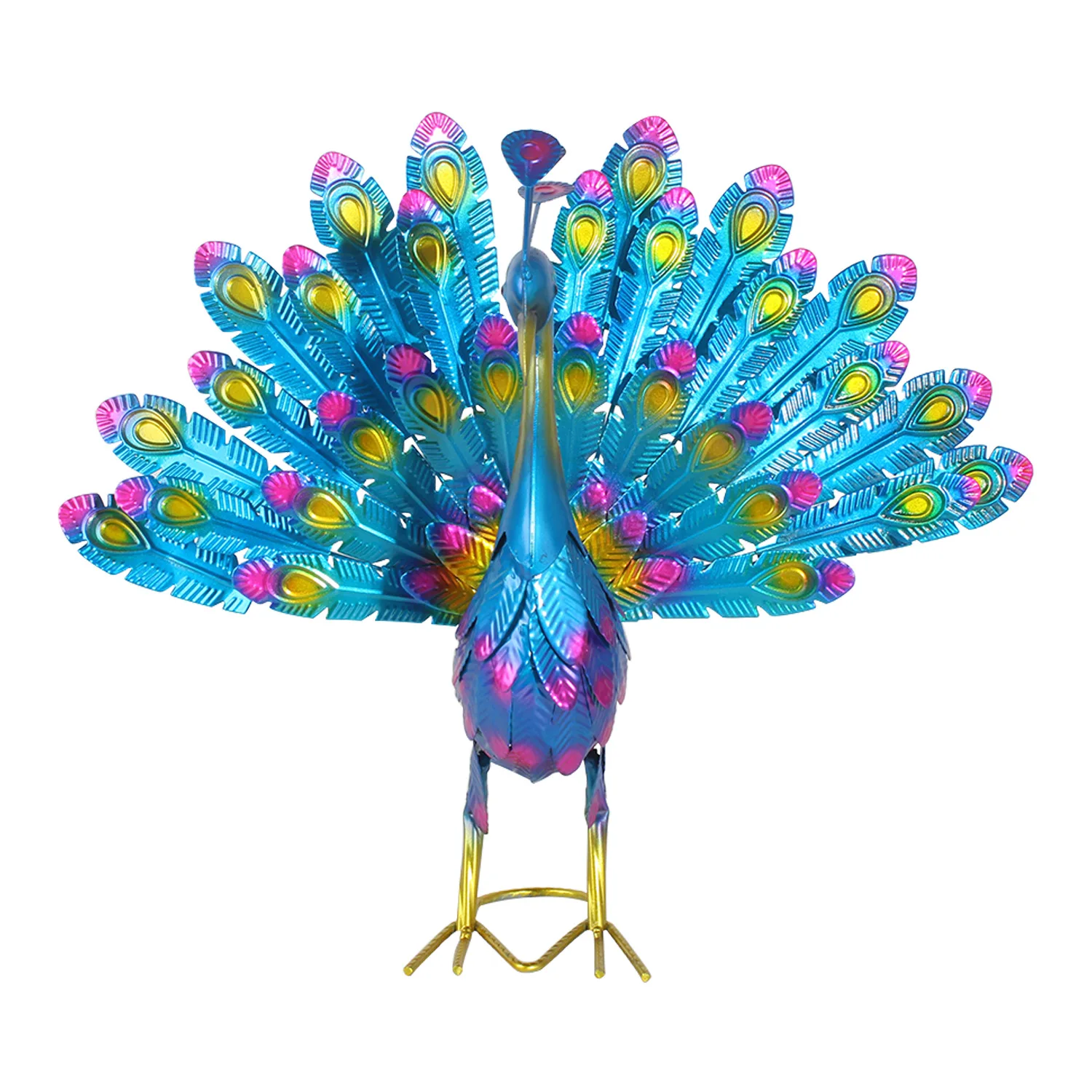 Peacock Sculpture Vivid Shape Animal Peacock Statue Anti-oxidation Garden Decoration Wear-resistant Peacock Ornament