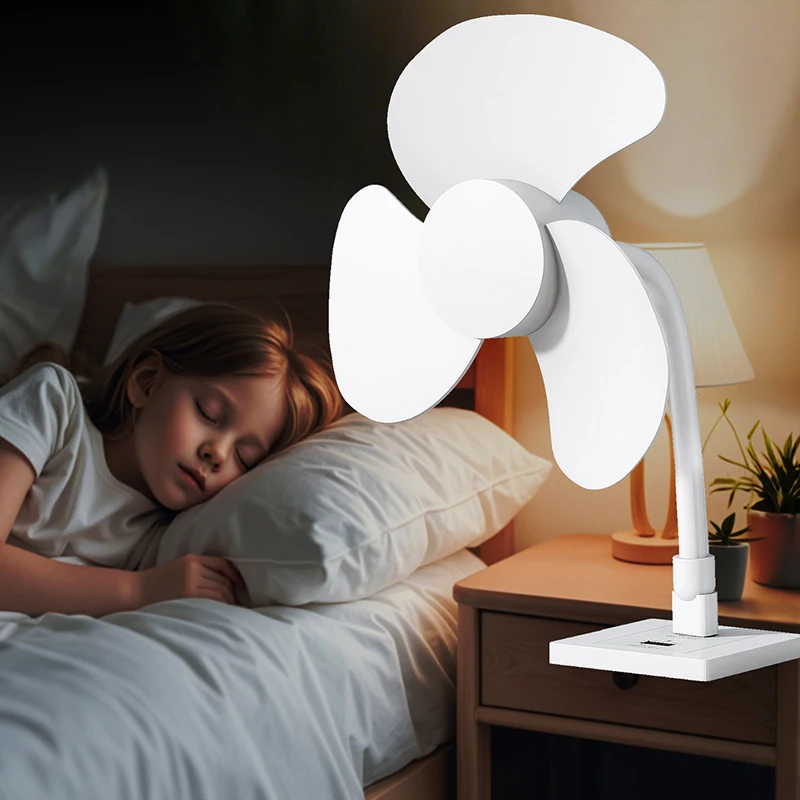 USB Plug in Fan Plug and Play Low Noise Portable Fan with Switch 360 Adjustable Cooling Fans for Indoor Outdoor Fishing Home