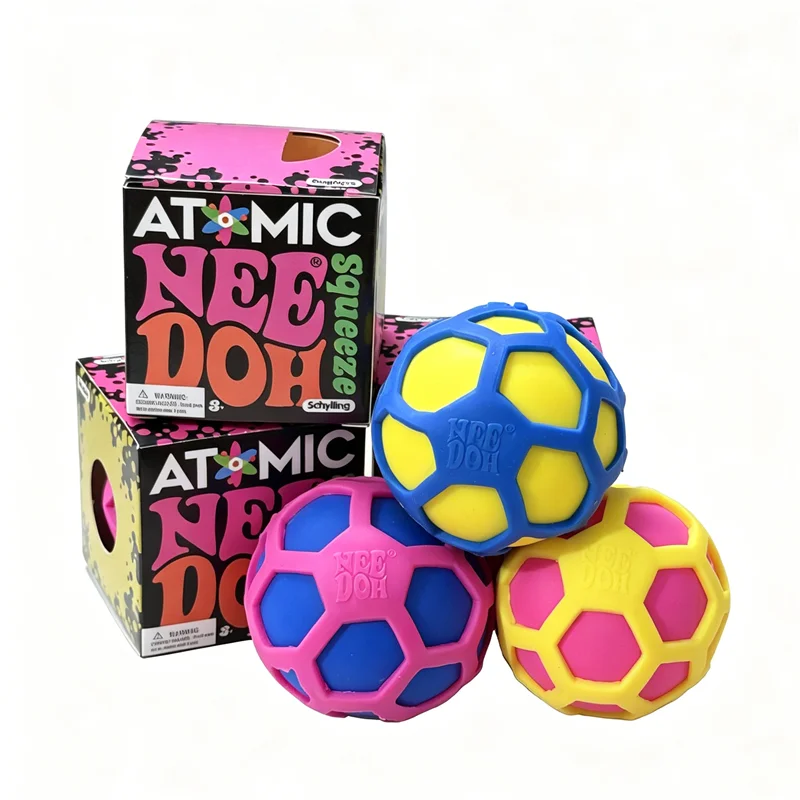 Atomic Needoh Mesh Squeeze Fidget Toy Non-toxic Anxiety Calming Stress Ball Knead Stretch Release the Mood Desk Accessory Gift