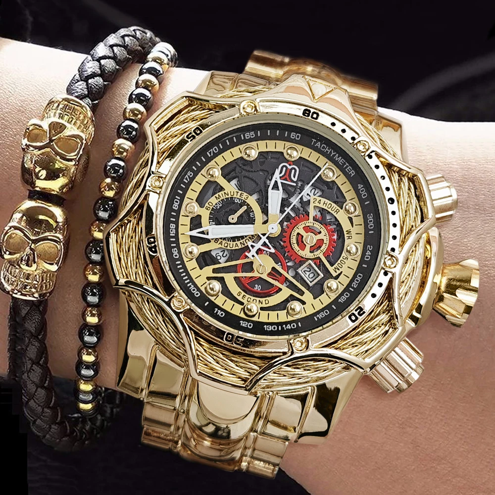 High-End Clown Series Watches with Oversized Dial for Men, Featuring European, American, Japanese, and Korean Styles. Quartz Watches with High Aesthetic Value, Light Luxury, Fashionable, Business Casual, Versatile, and Unique Street Style for Young Men, Trendy Guys, and Students