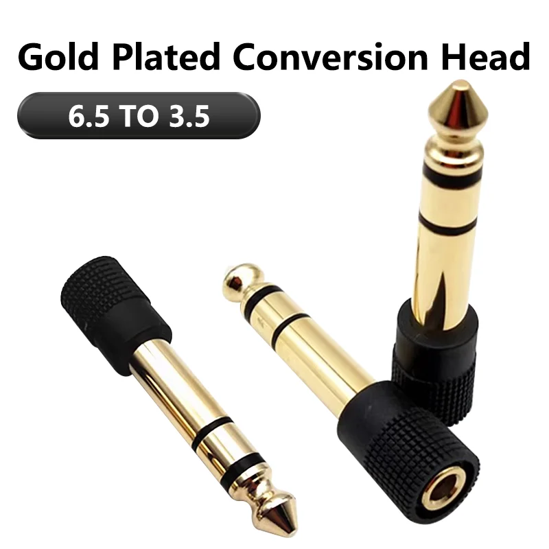 3 Pole Microphone Adapter Stereo Headphone Jack Audio Plug Male to Female 35 Mm 635mm