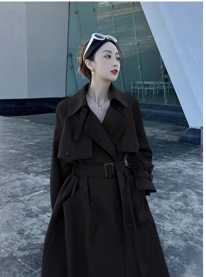 

Women's Clothing Fashion slim mid-length windbreaker coat Autumn Winter New 118