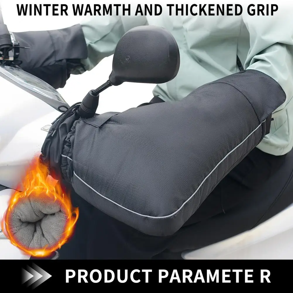 Anti-scratch 2Pcs Practical Winter Motorcycle Handlebar Gloves Comfortable Handlebar Mittens Breathable   for Cycling