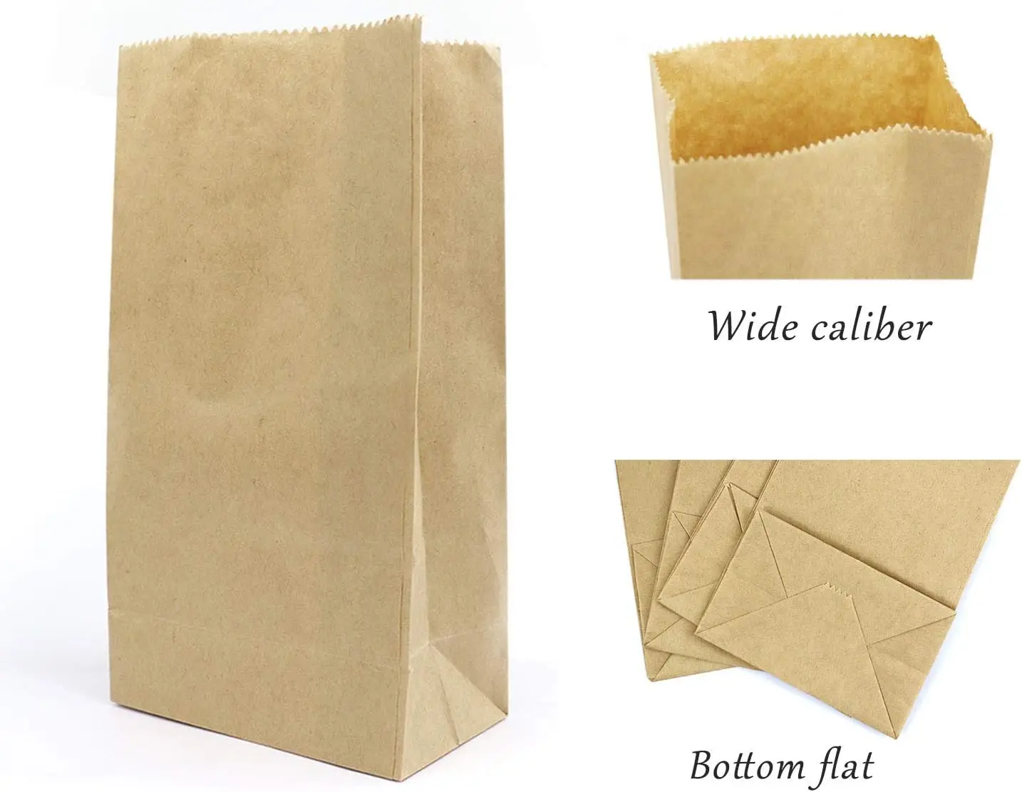 

Mini Brown Paper Bags, 50pcs Small Kraft Paper Bags 1 LB 3.5x2.2x6.7” Baby Shower Wedding Favor Bags Candy Popcorn Treat Bag