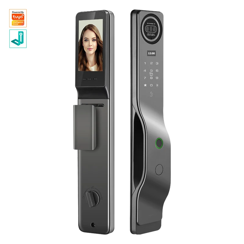 3D Face Recognition Camera Smart Electronic Door Lock Tuya WiFi App Digital Fingerprint Keyless Security Access Smart Lock
