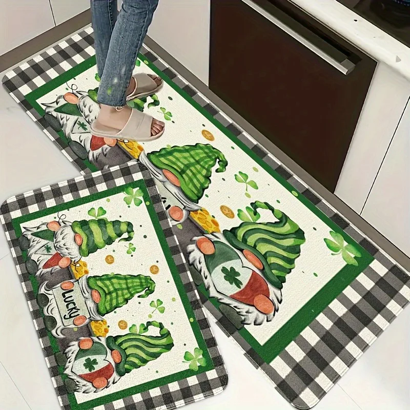 

1PC Gnome Pattern Kitchen Rug Non-Slip Door Mats Pop design Bathroom Rug Bath Mat Carpet for Home Sink Laundry Decor