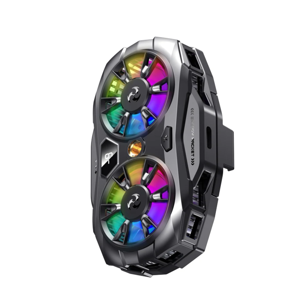 Smart Mobile Phone Cooling Device with RGB Lights and Automatic Temperature Adjustment for Gaming and Streaming