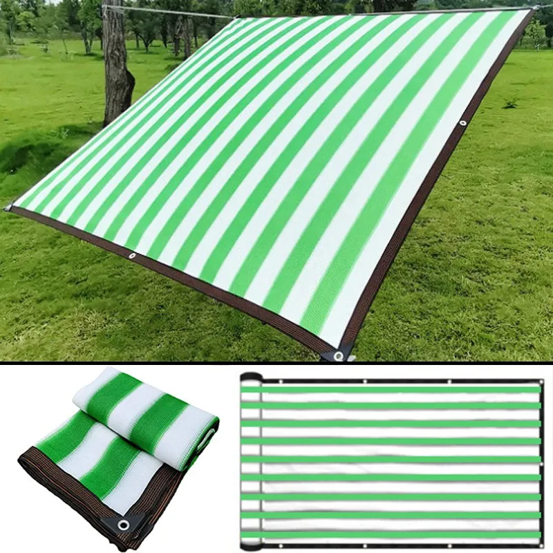 HDPE Stripe Sun Shade Net Home Balcony Privacy Screen Garden Succulent Plant Sun Shelter Outdoor Pergola Sun Canopy Pool Awning