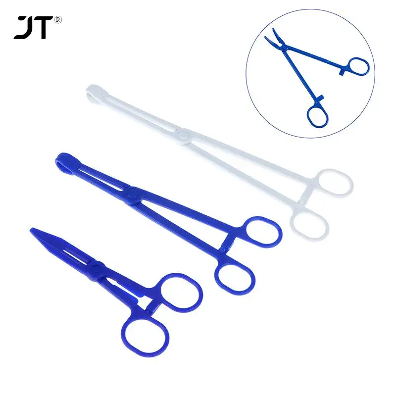 1Pcs Medical Plastic Hemostat Forceps Sharp Mouth Pliers Surgical Cottonball Sponge Clamp Outdoor First Aid Tools