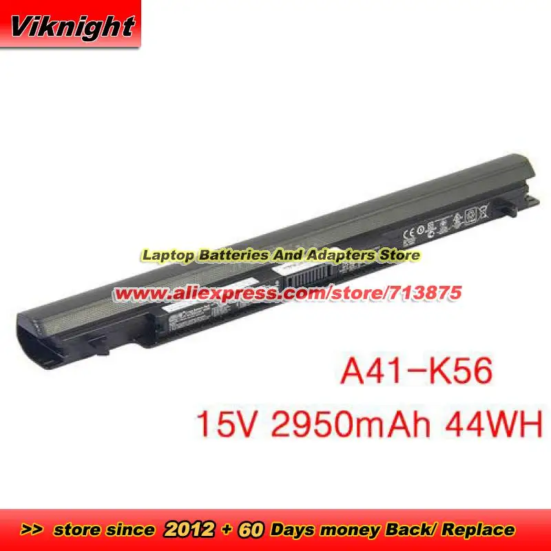 A41-K56 Battery 15V 2950mAh 44Wh for A46CA A46CM A56CA A56CM E46 K46 K56 R405 S40 S405 S46 S505CA S505CM S56CA U48 U58 S550C