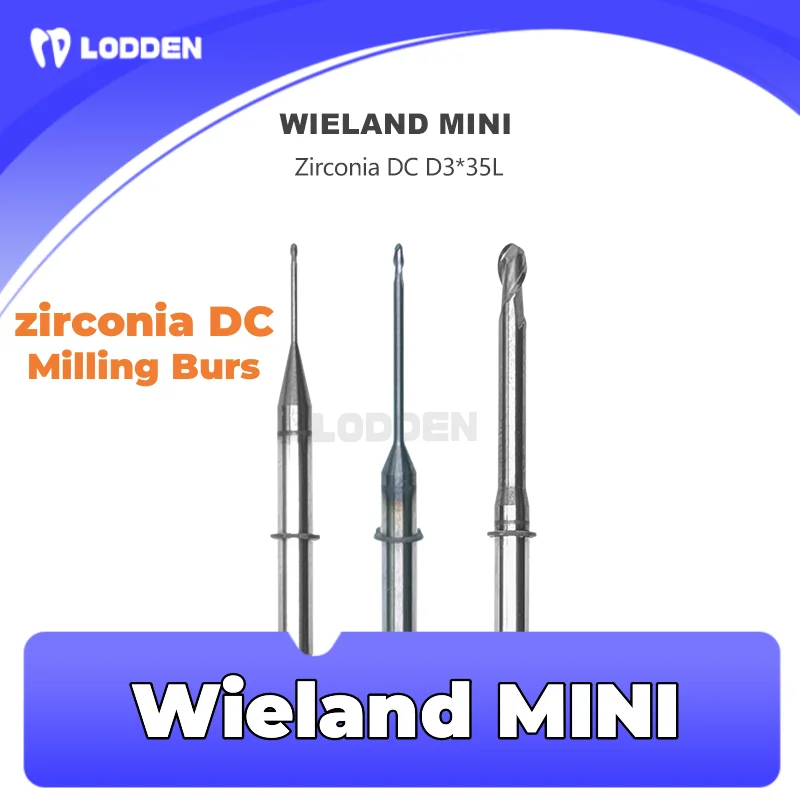 

Wieland mini Dental Milling Burs For Grinding Zirconia Shank 3.0mm L35mm DC Coating Drill Diameter 2.5/1.0/0.7mm Grinding Tools