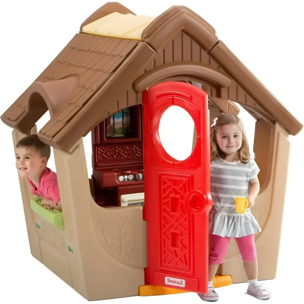 3 Garden View Cottage, Kids Indoor Outdoor Playhouse for 4 or More Children 18 Months and up (52