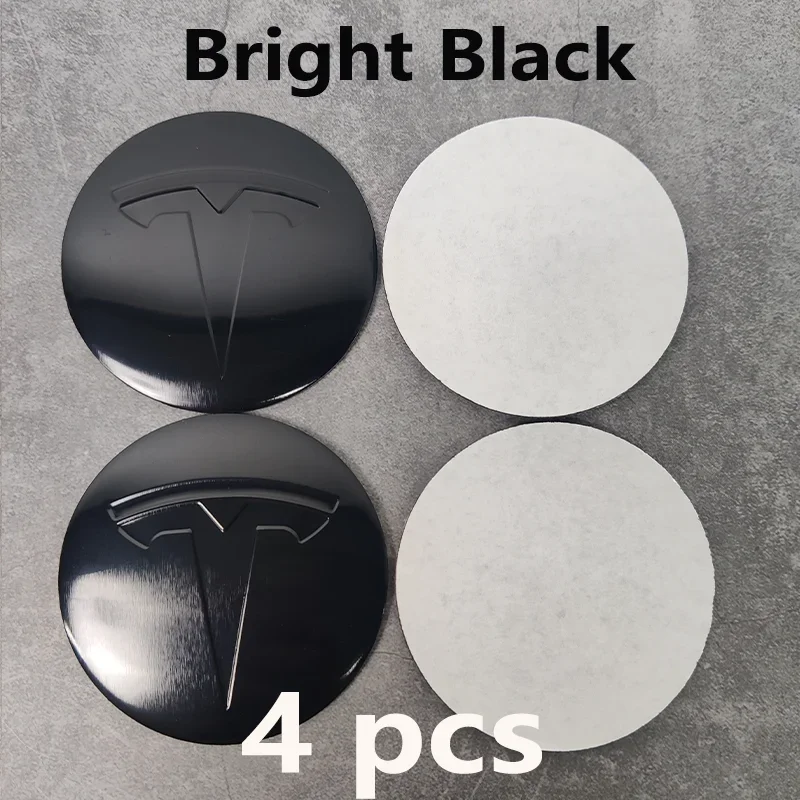 4 stuks 56mm Tesla wieldoppen logo stickers - waterdichte duurzame wielcentrum stickers voor Model 3/Y/S/X auto beschermende accessoires
