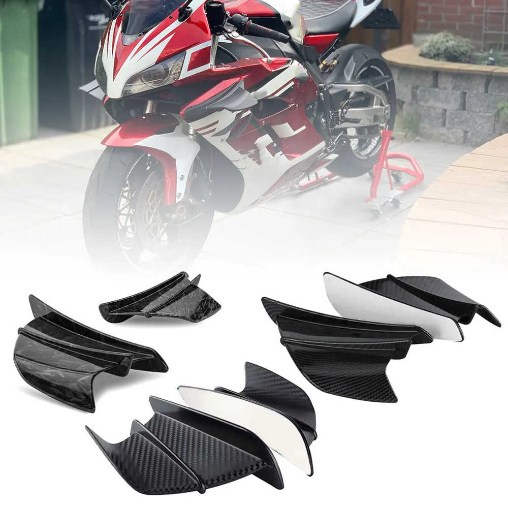 

Universal Motorcycle Fixed Wind Wing Universal Winglets Aerodynamic Wing Kit Side Stickers Trims Accessories Gloss Carbon Fibre