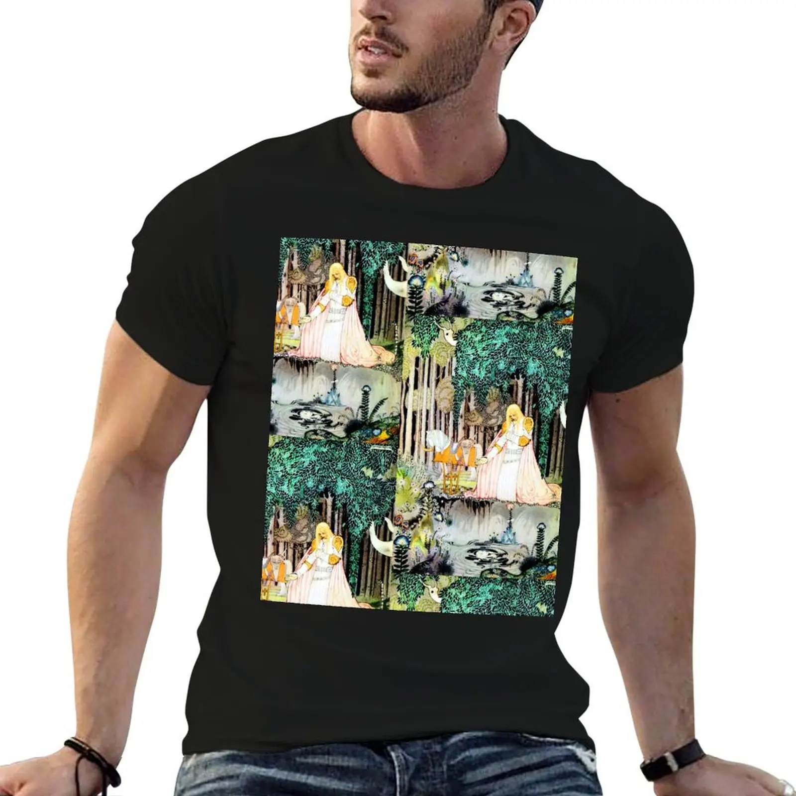 Camiseta Kay Nielsen East of the Sun and West of the Moon pl 1, camiseta para hombre, camiseta esencial de diseñador, camiseta