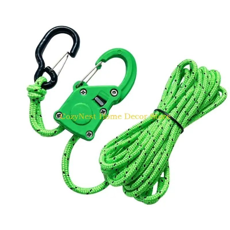 92MF Rope Tie Down Ratchet Hardware for Resetting a Suspended Item Position