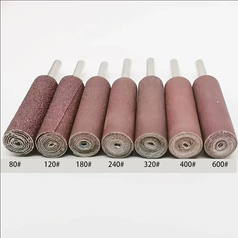large cylindrical with handle, emery cloth grinding head, polishing, grinding head, sandpaper stick, louver grinding head