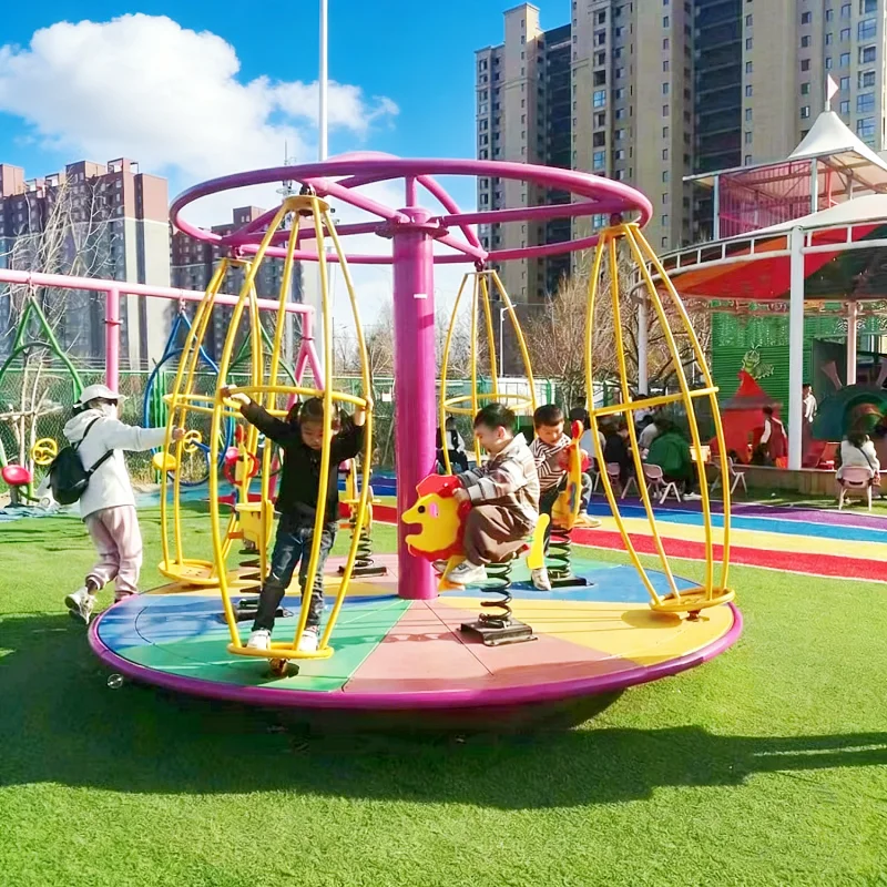 Outdoor Kids Fitness Equipment, Non-Powered Playground Amusement, Rotating Space Ring, Toddler Games, Fun Outdoor Activity Toy