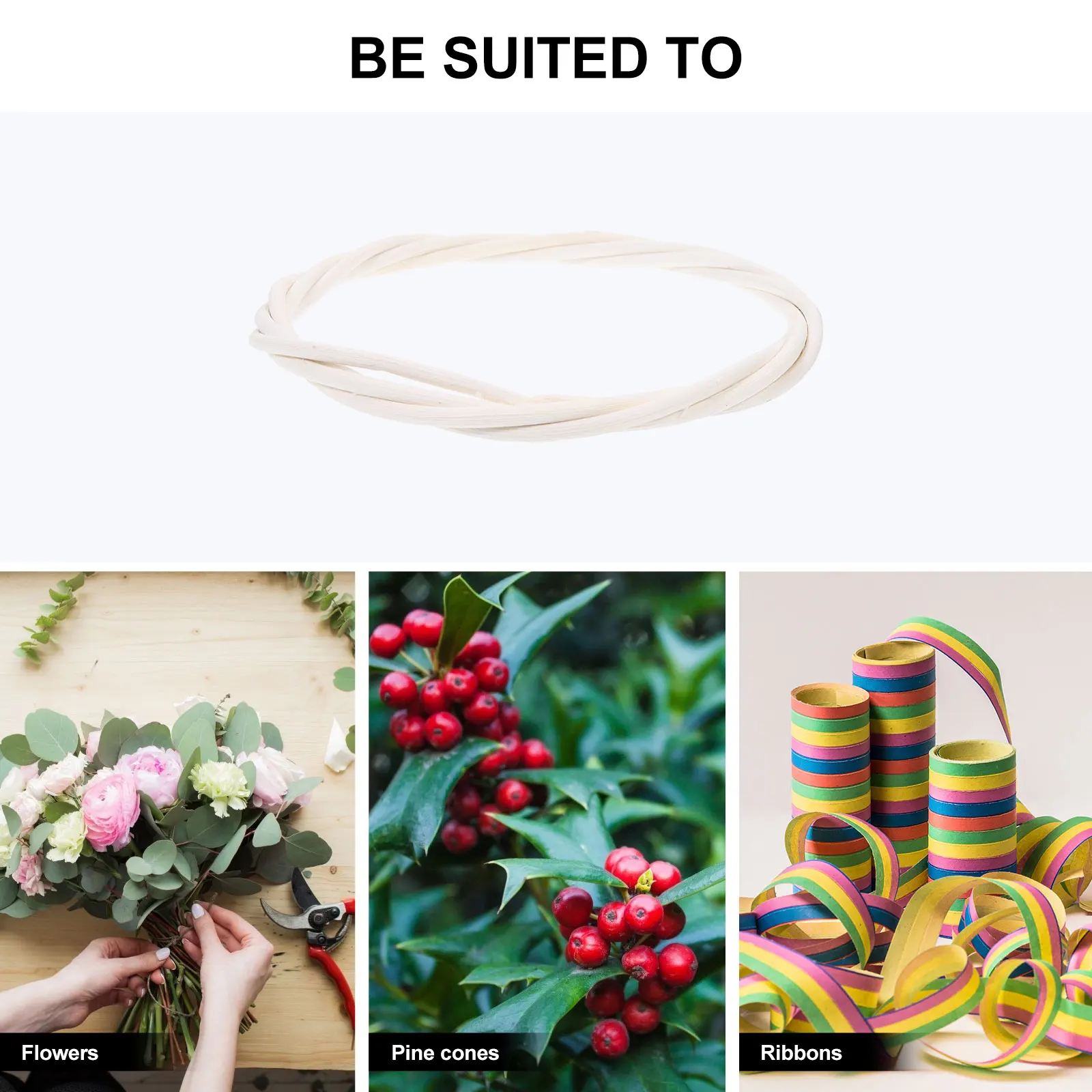 

6pcs Frames Wreath Making Materials Rattan Rings Decorative Hoops Diy Wreath Accessory Holiday Door Decoration