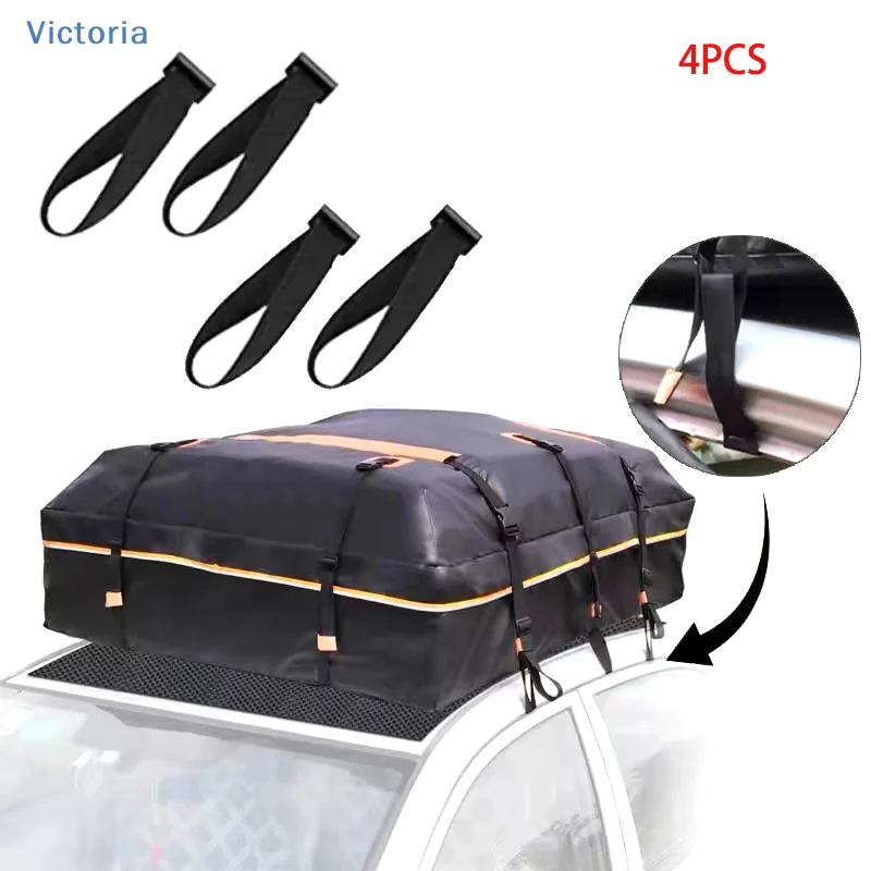 

Комплект из 4 крепежных ремней-крюков для крепления на крышу автомобиля, для сумок, багажных боксов и аксессуаров, внешние крюки для дверей автомобиля, ремни для багажа